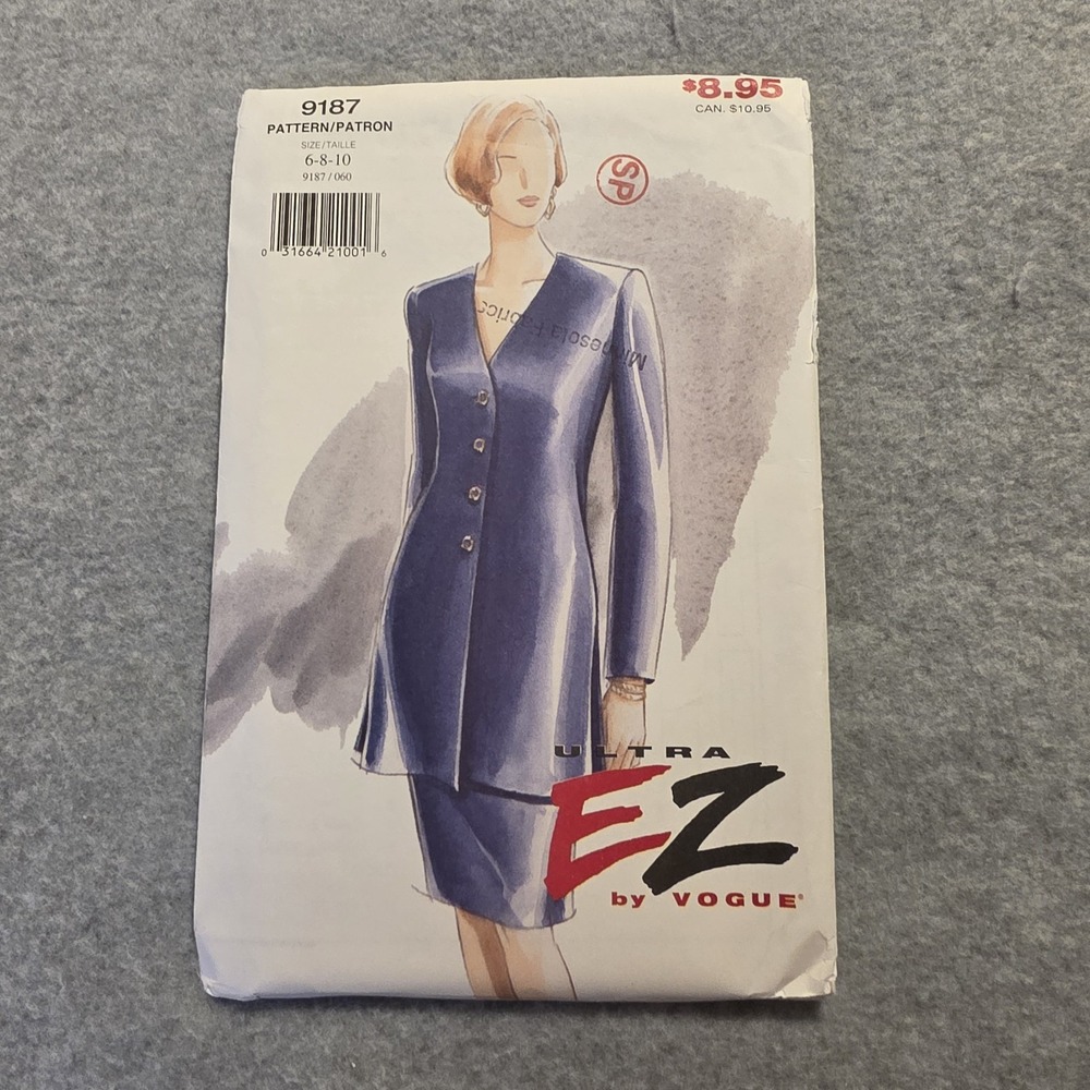 Vogue Ultra EZ 9187 Women's Dress Sewing Pattern Size 6 8 10